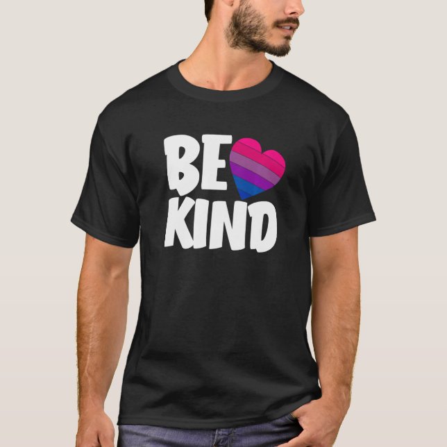 Be Kind Funny Bi Pride Flag Bisexual Premium T-Shirt (Vorderseite)