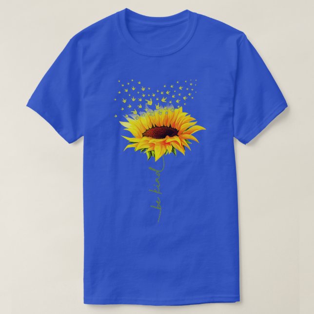Be Kind Hippie Sunflower I Love You Deaf ASL Sign T-Shirt (Design vorne)