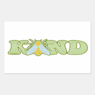 BE KIND inspirierende motivierend Biene Rechteckiger Aufkleber