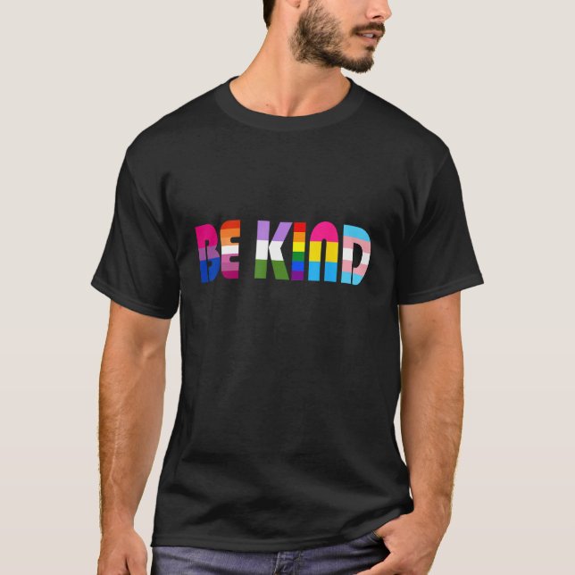 Be Kind LGBT Flag Gay Les Pride Month Transgender  T-Shirt (Vorderseite)