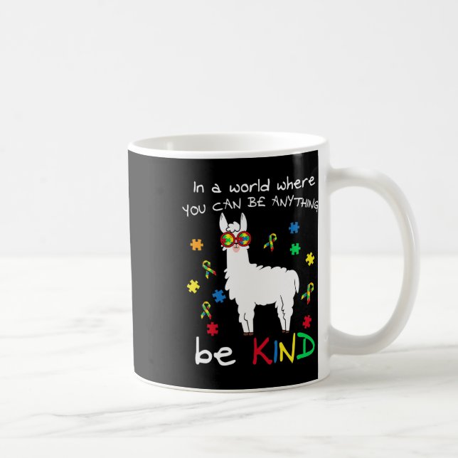 Be Kind Llama Puzzle Piece Cool Autismus Bewusstse Kaffeetasse (Rechts)