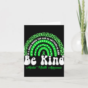 Be Kind Mental Health Awareness Leopard Rainbow Ki Karte