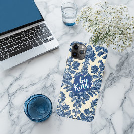 Be Kind Minimal Vintage French Toile Blue Rustic  iPhone 11Pro Max Hülle