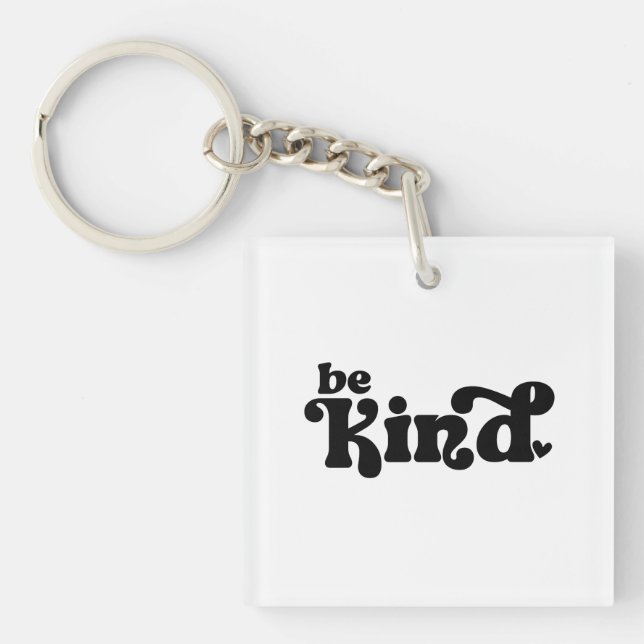 Be Kind Minimalist  – Bold Black Kindness Schlüsselanhänger (Vorderseite)