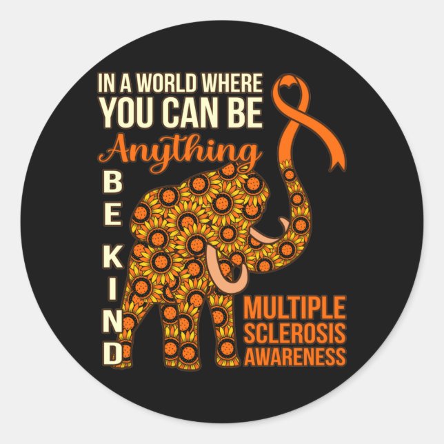 Be Kind Multiple Sclerosis Awareness Support Graph Runder Aufkleber (Vorderseite)