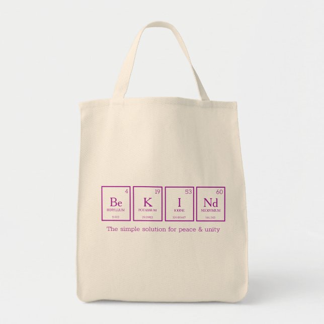 Be KINd periodische Tischelemente Chemie pink Tragetasche (Vorne)