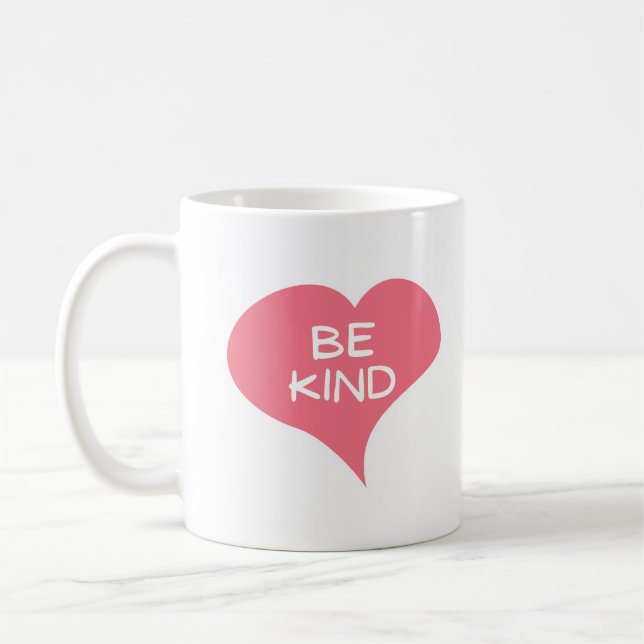 BE KIND Pink Liebe Herz Kaffeetasse (Links)