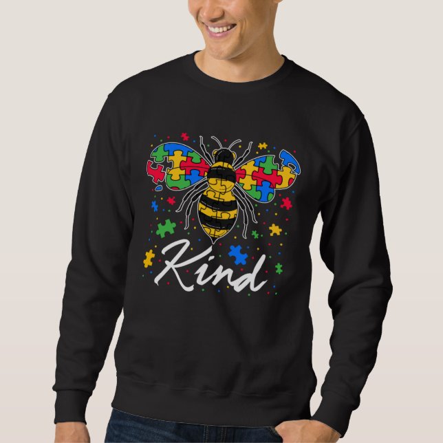 Be Kind Puzzle Bee Autism Awareness Autistic Kids  Sweatshirt (Vorderseite)