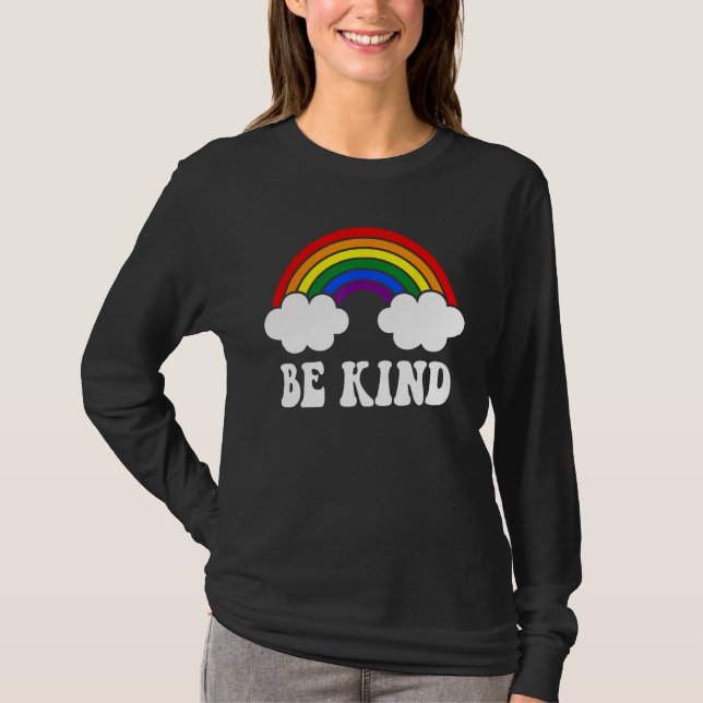 BE KIND Rainbow LGBT Flag Gay Pride T-Shirt (Vorderseite)