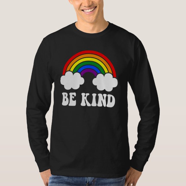 BE KIND Rainbow LGBT Flag Gay Pride T-Shirt (Vorderseite)