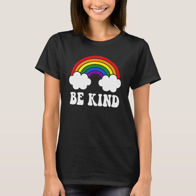 BE KIND Rainbow LGBT Flag Gay Pride T-Shirt (Vorderseite)