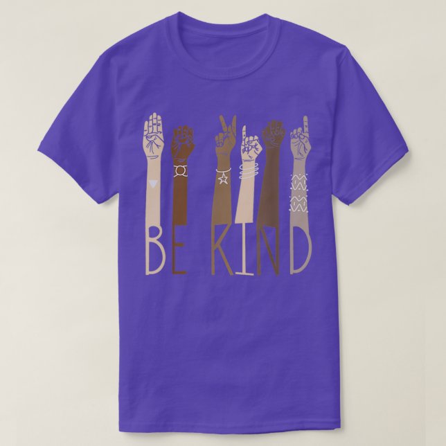 Be Kind Sign Language Hand Talking Teachers Interp T-Shirt (Design vorne)