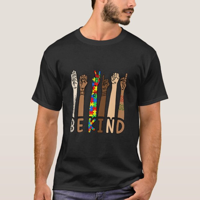 Be Kind Sign Language Hand Tee Teachers Interprete (Vorderseite)