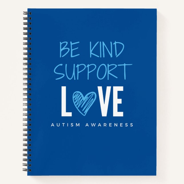 be kind.support.euro.Liebe.autism Notebook & Journ Notizbuch (Vorderseite)