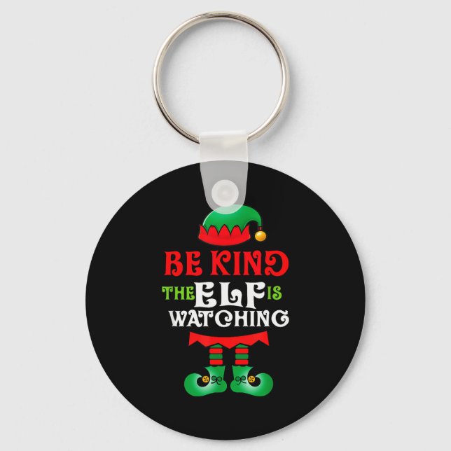 Be Kind Teacher Elf Christmas Anti Bullying Kindne Schlüsselanhänger (Vorderseite)