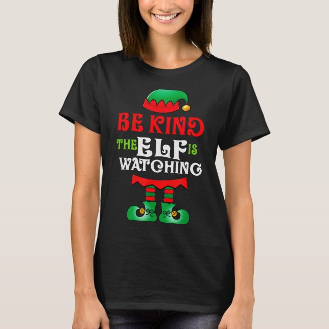 Be Kind Teacher Elf Christmas Anti Bullying Kindne T-Shirt (Vorderseite)
