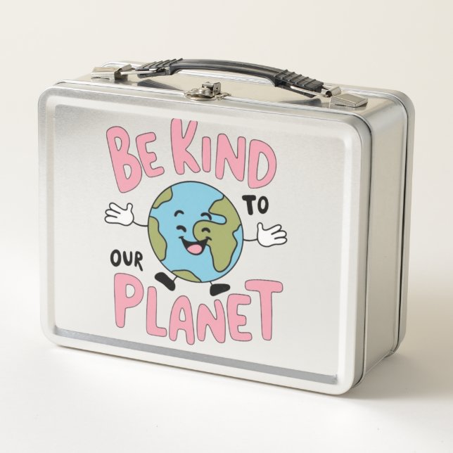 Be Kind to Our Planet 💚 Metall Brotdose (Vorderseite)