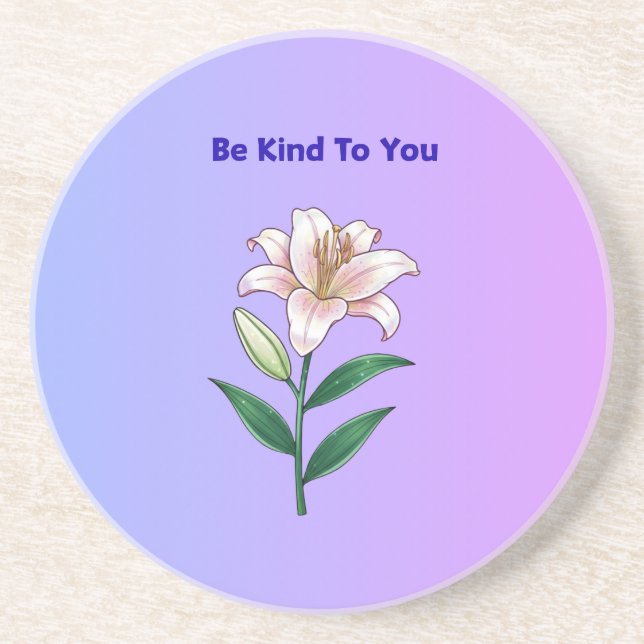 Be Kind To You Lily Self-Care  Getränkeuntersetzer (Vorne)
