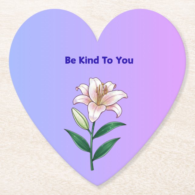 Be Kind To You Lily Self-Care  Untersetzer (Vorderseite)