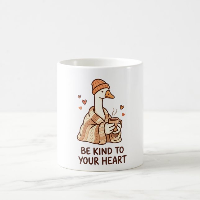 Be Kind to Your Heart – Cute Goose Cozy Coffee Mug Kaffeetasse (Mittel)