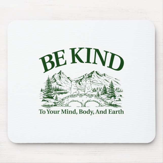 Be Kind To Your Mind Body And Earth Motivation  Mousepad (Vorne)