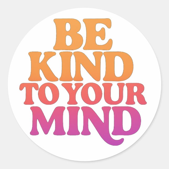 BE KIND TO YOUR MIND – Retro Wavy Sticker (Vorderseite)