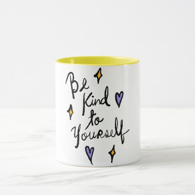 Be Kind to Yourself Motivational Quote Coffee Mug Tasse (Zentrum)