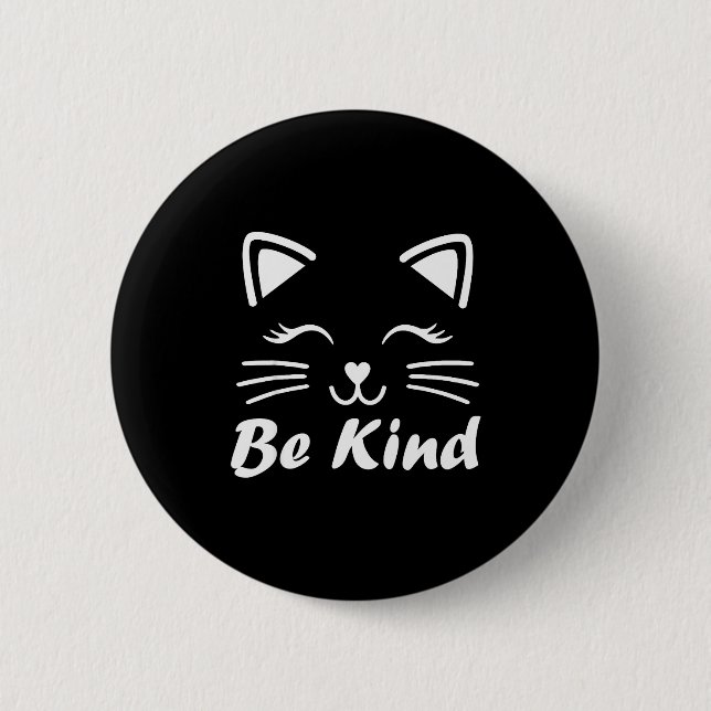 Be Kind Unity Day Cute Cat Anti Bullying Kindness  Button (Vorderseite)