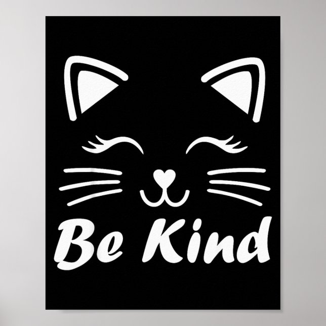 Be Kind Unity Day Cute Cat Anti Bullying Kindness  Poster (Vorne)