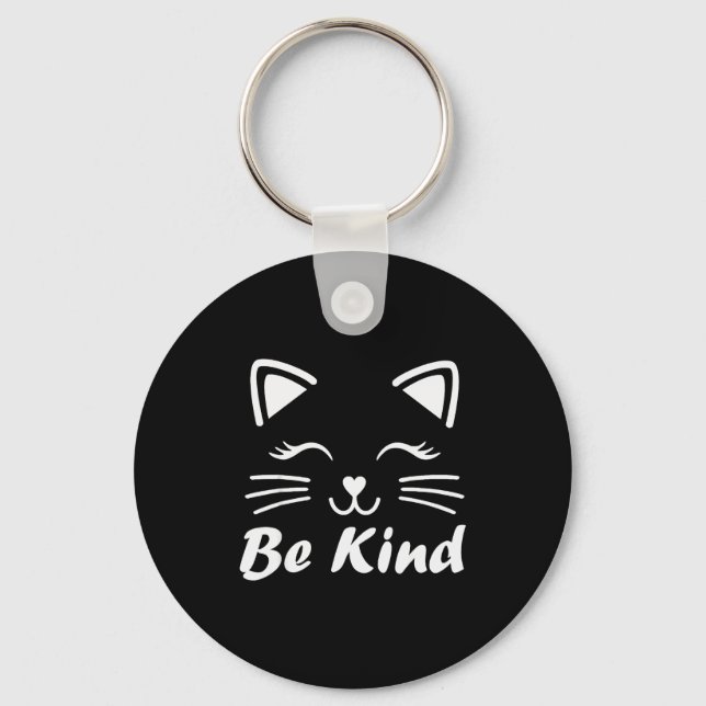 Be Kind Unity Day Cute Cat Anti Bullying Kindness  Schlüsselanhänger (Vorderseite)