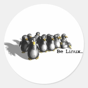Be Linux Runder Aufkleber