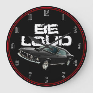 Be Loud Mustang Große Wanduhr