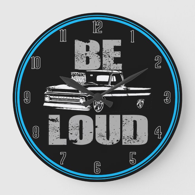 Be loud Truck Große Wanduhr (Vorderseite)