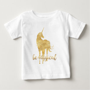 Be Magical Gold Unicorn Baby T-shirt
