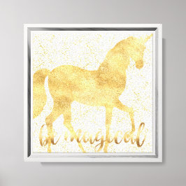 Be Magical Gold Unicorn Leinwanddruck