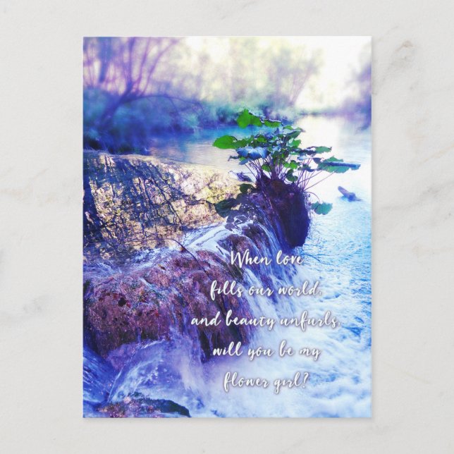 be meine Blume Mädchen Wasserhaze einladen Einladungspostkarte (Vorderseite)