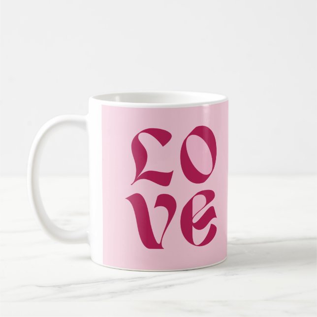 BE meine Liebe in rosa Farbe Kaffeetasse (Links)