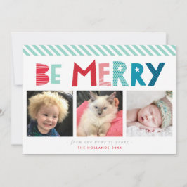 BE MERRY 3 FOTO Moderne Weihnachten Spaß Typografi