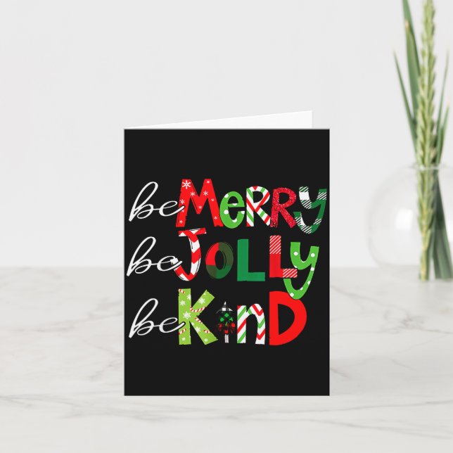 Be Merry Be Jolly Be Kind Merry Christmas Teacher  Karte (Vorderseite)