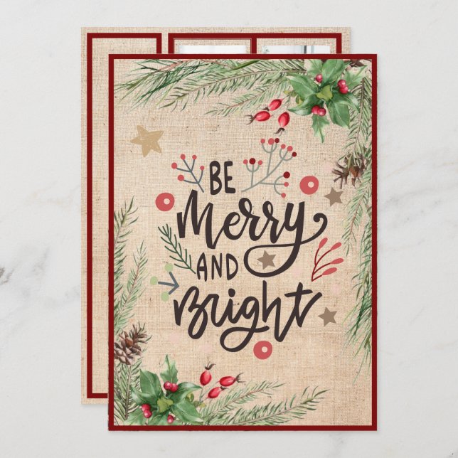 "Be Merry & Bright" 5 Foto Weihnachten (Vorne/Hinten)