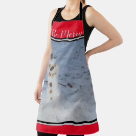 Be Merry Little Snowman Schürze