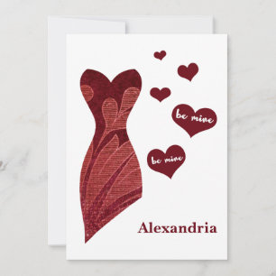 Be Mine Funny Valentines Burgundy Bridesmaid Feiertagskarte