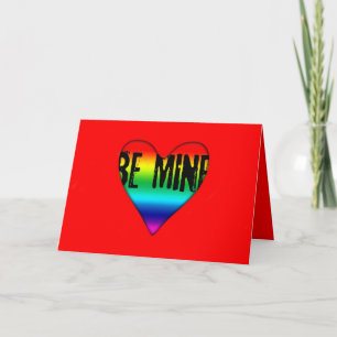 Be Mine Gay Rainbow Liebe Valentine Gruß Feiertagskarte