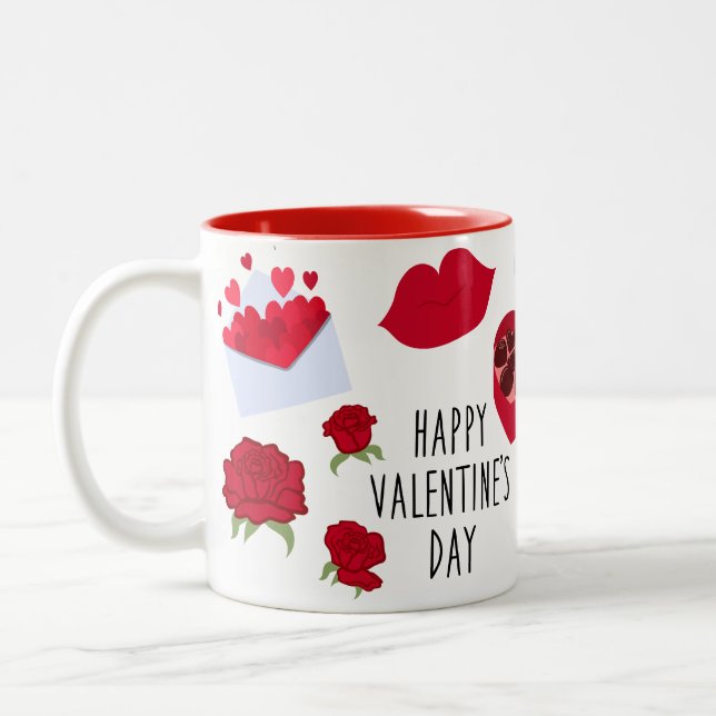 Be Mine Happy Valentine Zweifarbige Tasse (Links)