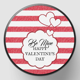 Be Mine Happy Valentine's Day Heart Chalk Stripes