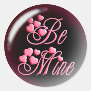 BE MINE & HEARES by SHARON SHARPE Runder Aufkleber