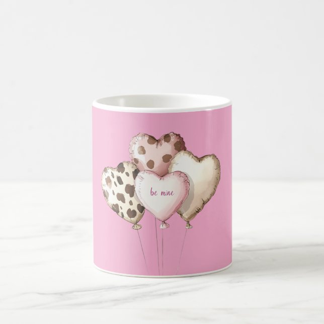 Be Mine Heart Balloons Love Valentine's Day Kaffeetasse (Mittel)