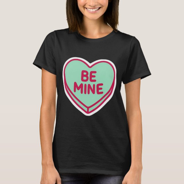 Be Mine Heart Cute Valentine Women’s TShirt Design (Vorderseite)