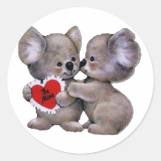 Be Mine Koalas Runder Aufkleber