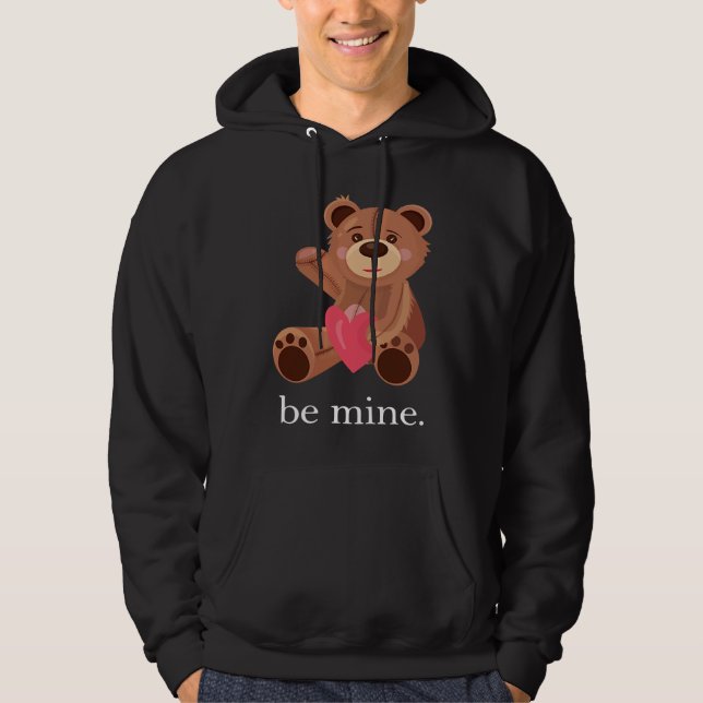 Be Mine Lovely Bear Valentine's Day Heart Love Rel Hoodie (Vorderseite)
